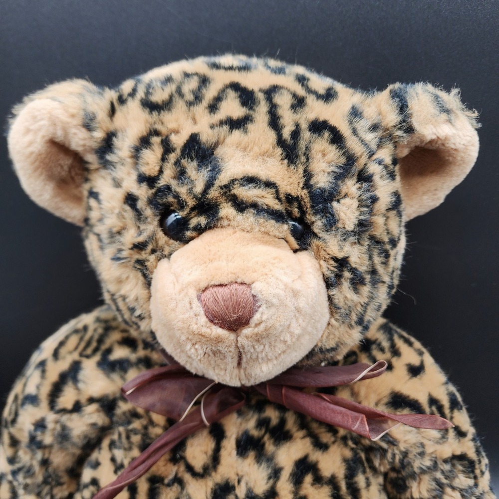 Walmart Brown Leopard Print Teddy Bear Plush Safari Jungle Animal Core‎ Toy